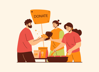 Illustration of an Volunteer Character Donation