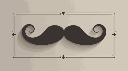 Happy Father's Day Card with Mustache Design Flat Vector