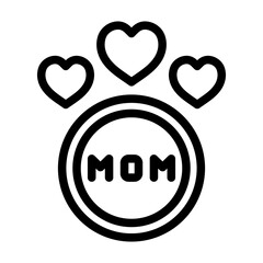 mom round love outline style