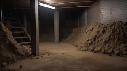 Sand Piled in a Basement