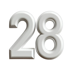 Sculptural Number Twenty-Eight: Elegant White 3D Rendering