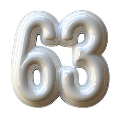 Fototapeta premium Sculptural Number Sixty-Three: Creamy White, Glossy, Abstract Form