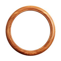 Wooden round frame isolated on transparent background