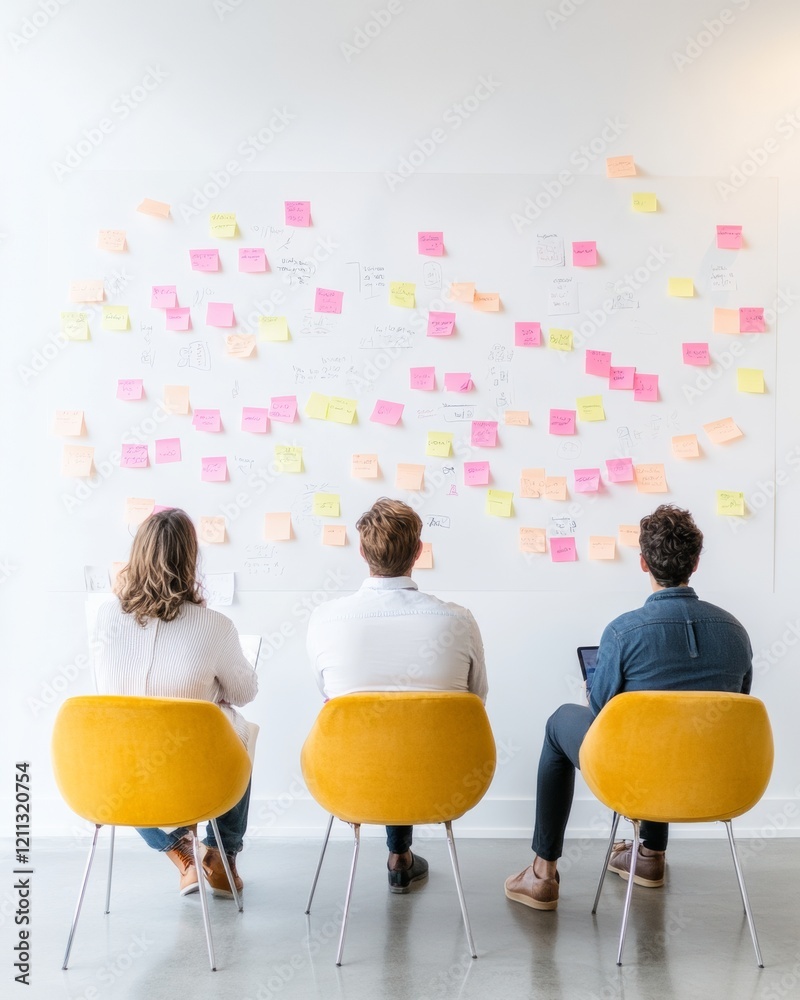 Aufkleber collaborative workspace design bright meeting area with whiteboards and sticky notes - enhancing tea