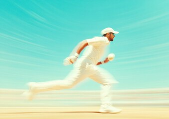 Dynamic Cricket Imagery Indian Bowlers Fast-Paced Motion Under Bright Stadium Lights - Engaging Sports Content for Marketing and Digital Campaigns