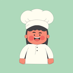 Chef Girl Cartoon Character Illustration
