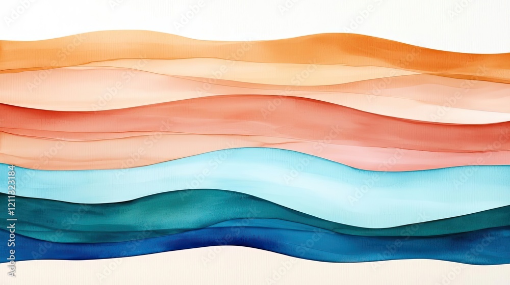 Poster rustic watercolor concept. a colorful abstract wave pattern, perfect for modern backgrounds and arti