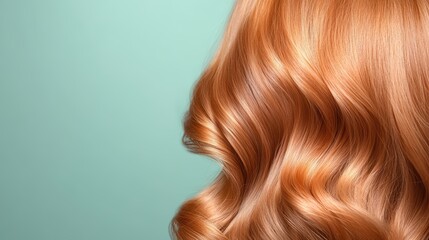 Fototapeta premium Striking portrait of a woman with long, flowing red hair, captivating image of beauty and style