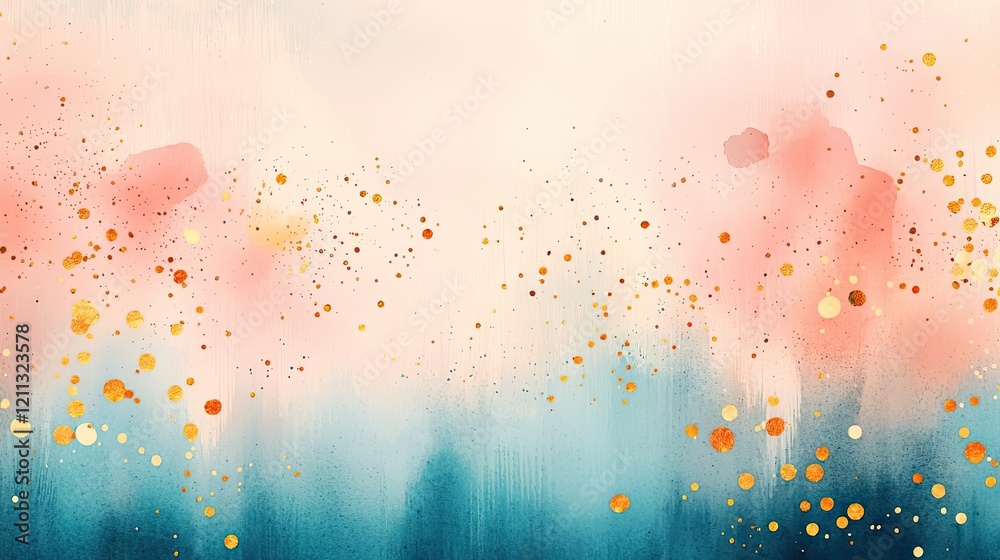 Poster splattered watercolor idea. a vibrant abstract watercolor design with soft hues and splashes of colo