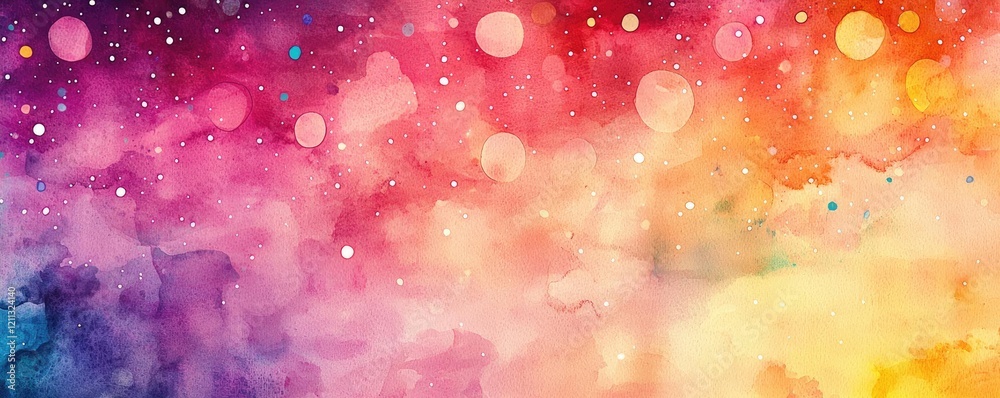 Poster starry watercolor idea. a vibrant abstract watercolor background with colorful splotches and swirlin