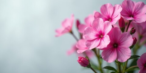 Obraz premium Delicate Pink Blossoms on a Soft Background, a Close-Up Study of Floral Beauty