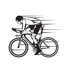 Racing cyclist vector illustration, perfect for t shirt design and event logo design
