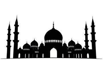 Fototapeta premium silhouette of a mosque isolated on transparent background