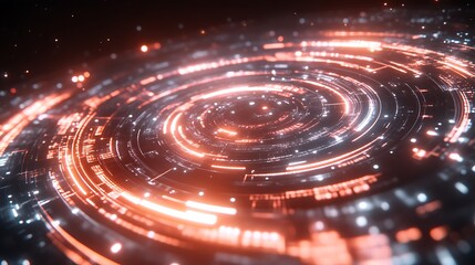 Fototapeta premium Abstract Circular Glowing Technological Design