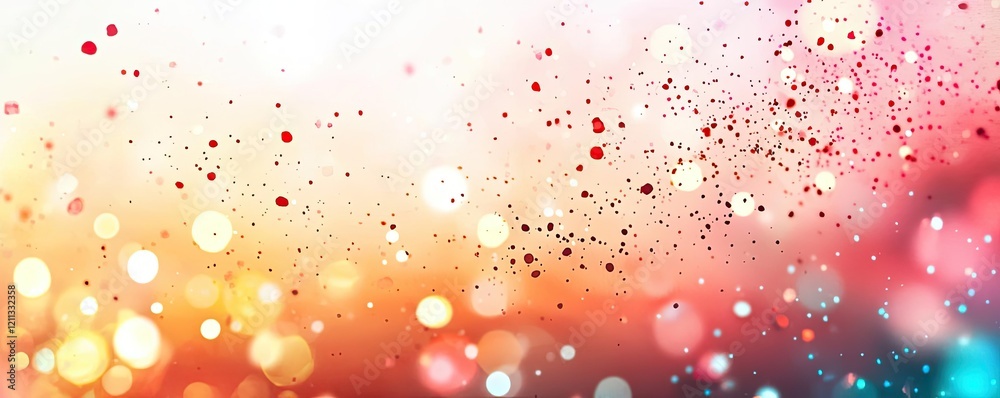 Poster Splattered watercolor idea. Colorful abstract bokeh background with sparkling lights and soft gradient effects.