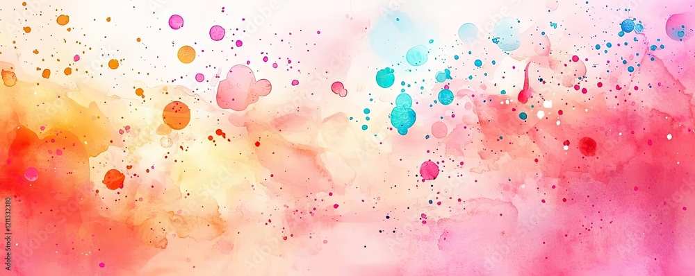 Poster splattered watercolor idea. vibrant watercolor background with colorful splashes and abstract patter
