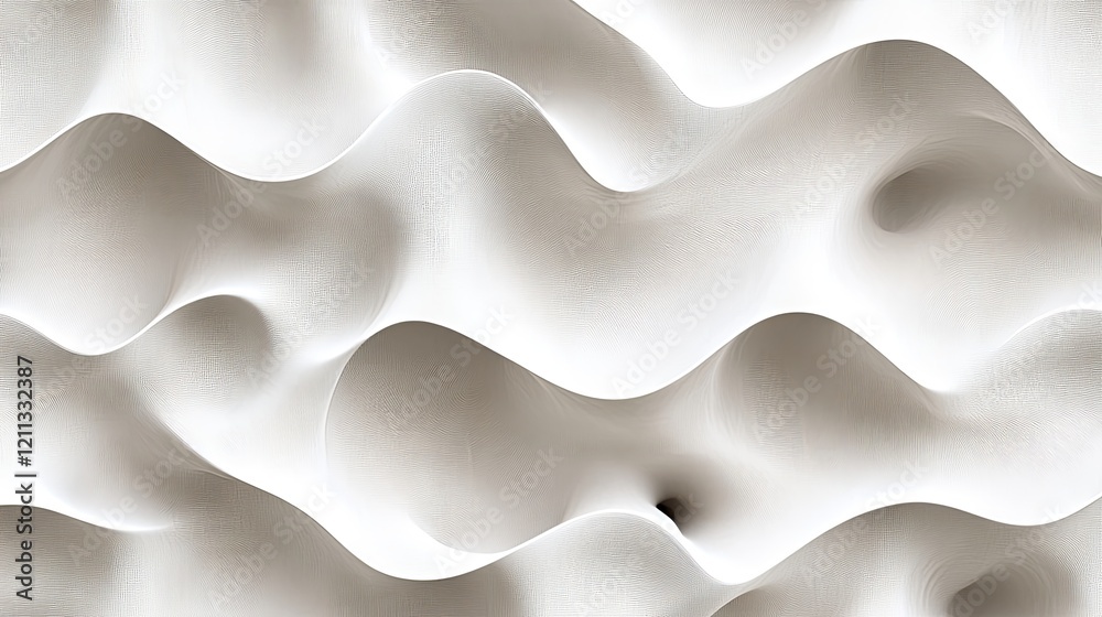 Poster waves of white texture create a dynamic and abstract visual in a seamless design. generative ai