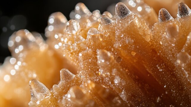 Close-Up View of Crystallized Sugar Forming on a Surface