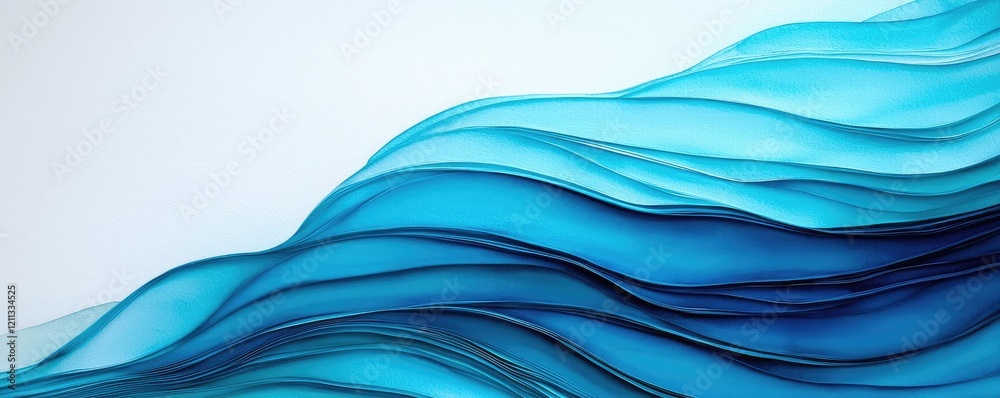 Poster starry watercolor idea. fluid blue waves create a calming and modern abstract background design.
