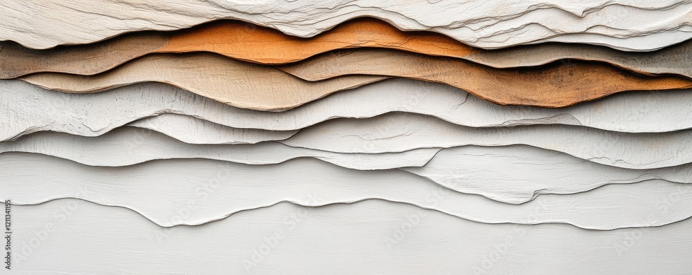 Poster Rustic watercolor concept. Abstract layered textures in neutral colors create a modern artistic design.