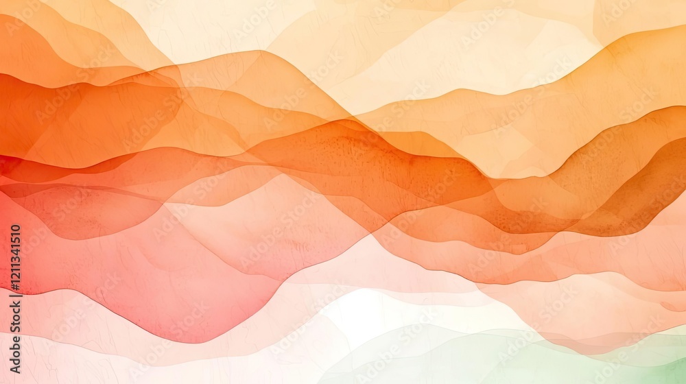 Aufkleber rustic watercolor concept. colorful abstract waves in soft tones create a soothing visual effect.