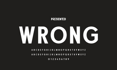 Digital modern alphabet font. Creative abstract urban, futuristic, fashion, sport, minimal technology typography.  Simple vector illustration with number