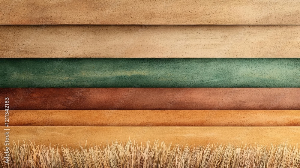 Poster rustic watercolor concept. stylish textured background featuring diverse earthy tones and natural pa