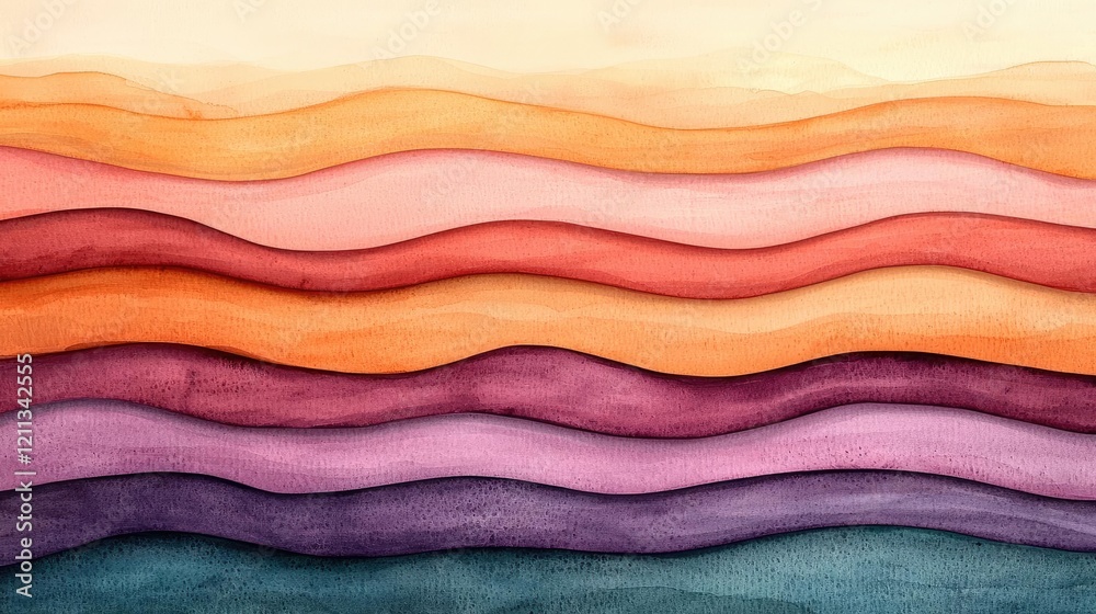 Poster rustic watercolor concept. colorful waves of paint create a serene and abstract background for creat