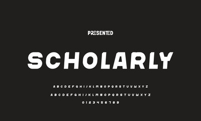 Digital modern alphabet font. Creative abstract urban, futuristic, fashion, sport, minimal technology typography.  Simple vector illustration with number