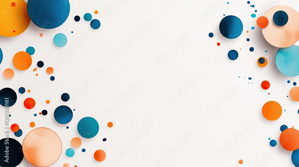 Poster splattered watercolor idea. colorful abstract circles design creating a modern and vibrant backgroun