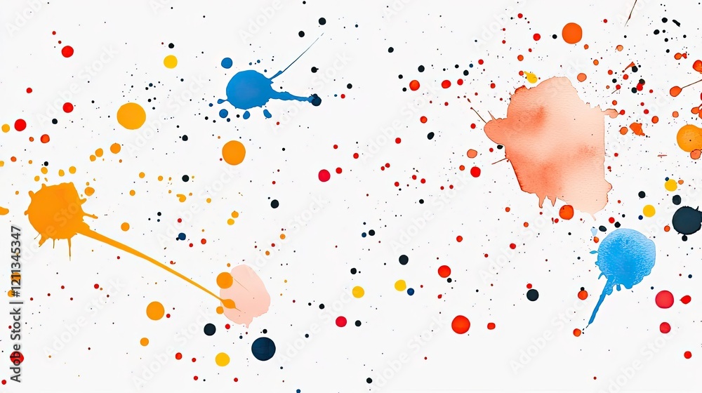 Poster splattered watercolor idea. vibrant watercolor splashes create an artistic and colorful background d