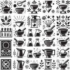 Black Color Sieve Silhouette Vector Illustration, Solid White Background. minimal vector design