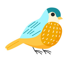 Cute bird cartoon colorful flat illustration clipart