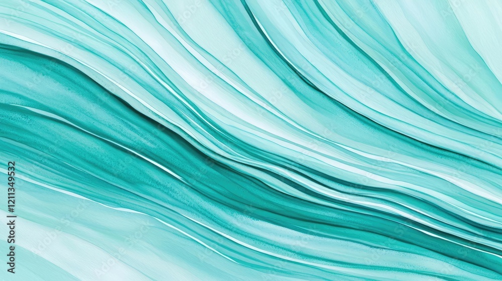 Poster water watercolor concept. abstract wave design in aqua tones creating a soothing visual experience.