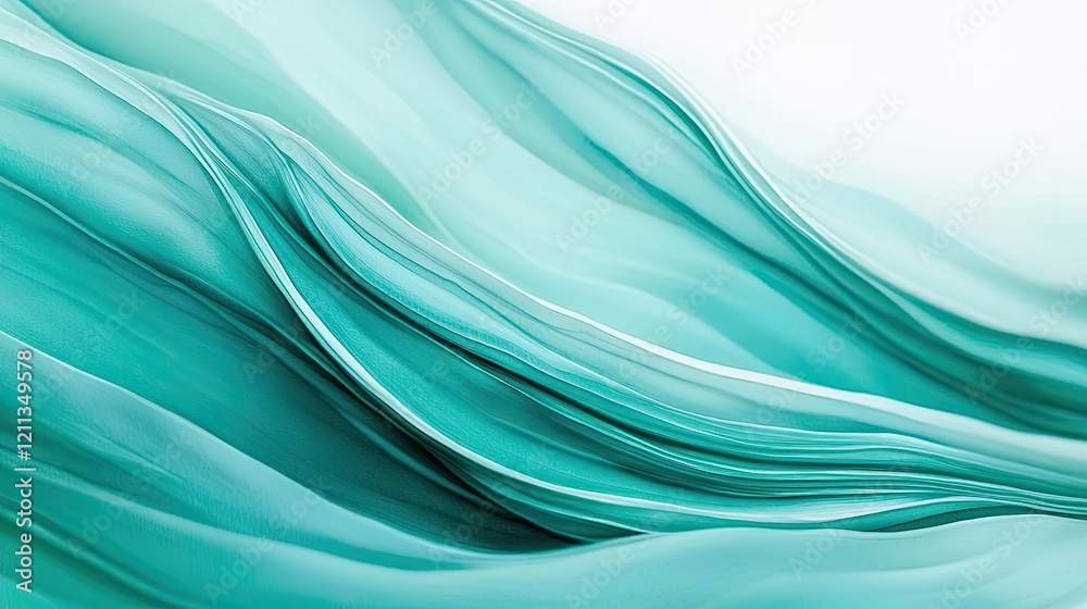 Poster water watercolor concept. abstract teal waves create a soothing and elegant visual effect.