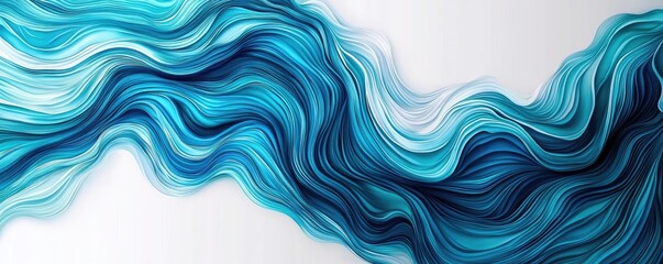 Obraz premium Water watercolor concept. Abstract flowing lines in blue tones creating a sense of movement and tranquility.