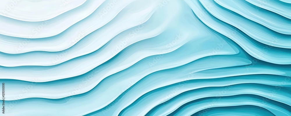 Poster water watercolor concept. abstract wavy design in shades of blue, creating a tranquil and modern vis
