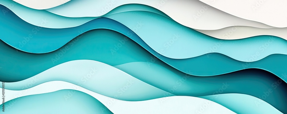 Aufkleber water watercolor concept. abstract waves in shades of blue create a calming and modern design elemen