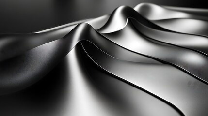Obraz premium Abstract Black And White Wavy Metallic Surface