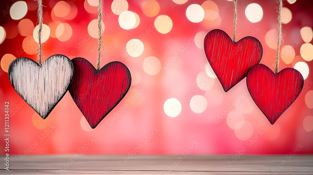 Aufkleber vibrant heart shaped in a striking range of red pink and orange hues suspended against a radiant gra