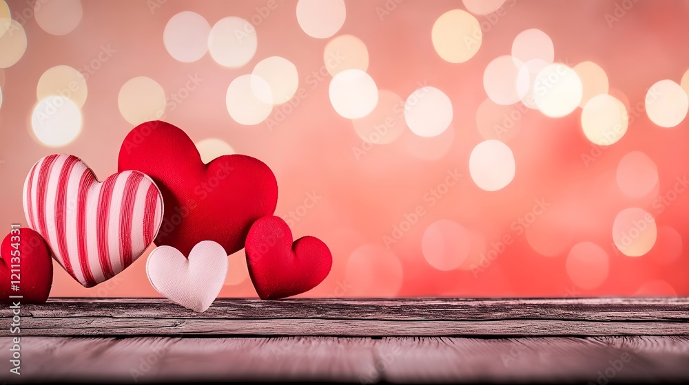Aufkleber vibrant and colorful heart shaped designs scattered playfully across a luminous gradient backdrop cr