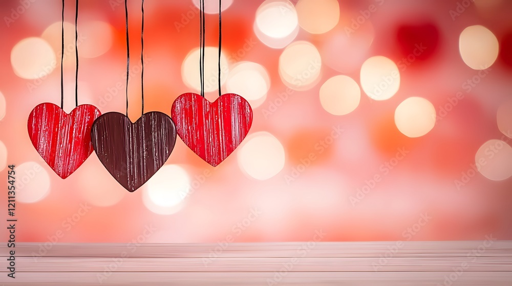 Aufkleber a cheerful array of heart shaped in vivid tones glowing vibrantly against a radiant gradient backgro