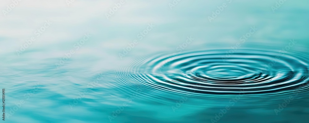 Aufkleber water watercolor concept. calming water surface with ripples, creating a serene and tranquil atmosph