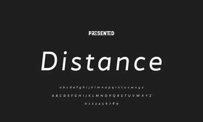 Digital modern alphabet font. Creative abstract urban, futuristic, fashion, sport, minimal technology typography.  Simple vector illustration with number