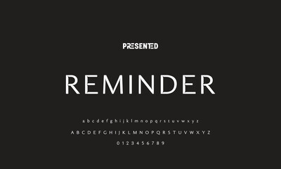 Digital modern alphabet font. Creative abstract urban, futuristic, fashion, sport, minimal technology typography.  Simple vector illustration with number