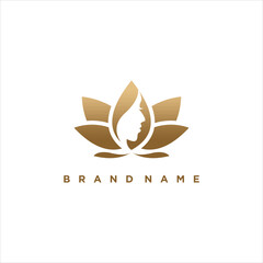 Lotus Beauty Face Logo Design Vector