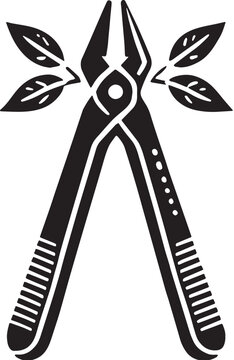 black pliers with leaves clip art preview