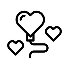 Love Balloon Outline Style
