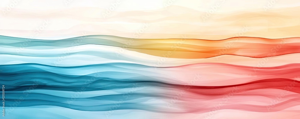 Poster water watercolor concept. colorful abstract waves in harmonious tones create a soothing visual exper