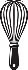Black Color Whisk Silhouette Vector Illustration, Solid White Background. minimal vector design